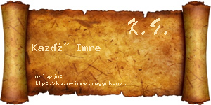 Kazó Imre névjegykártya